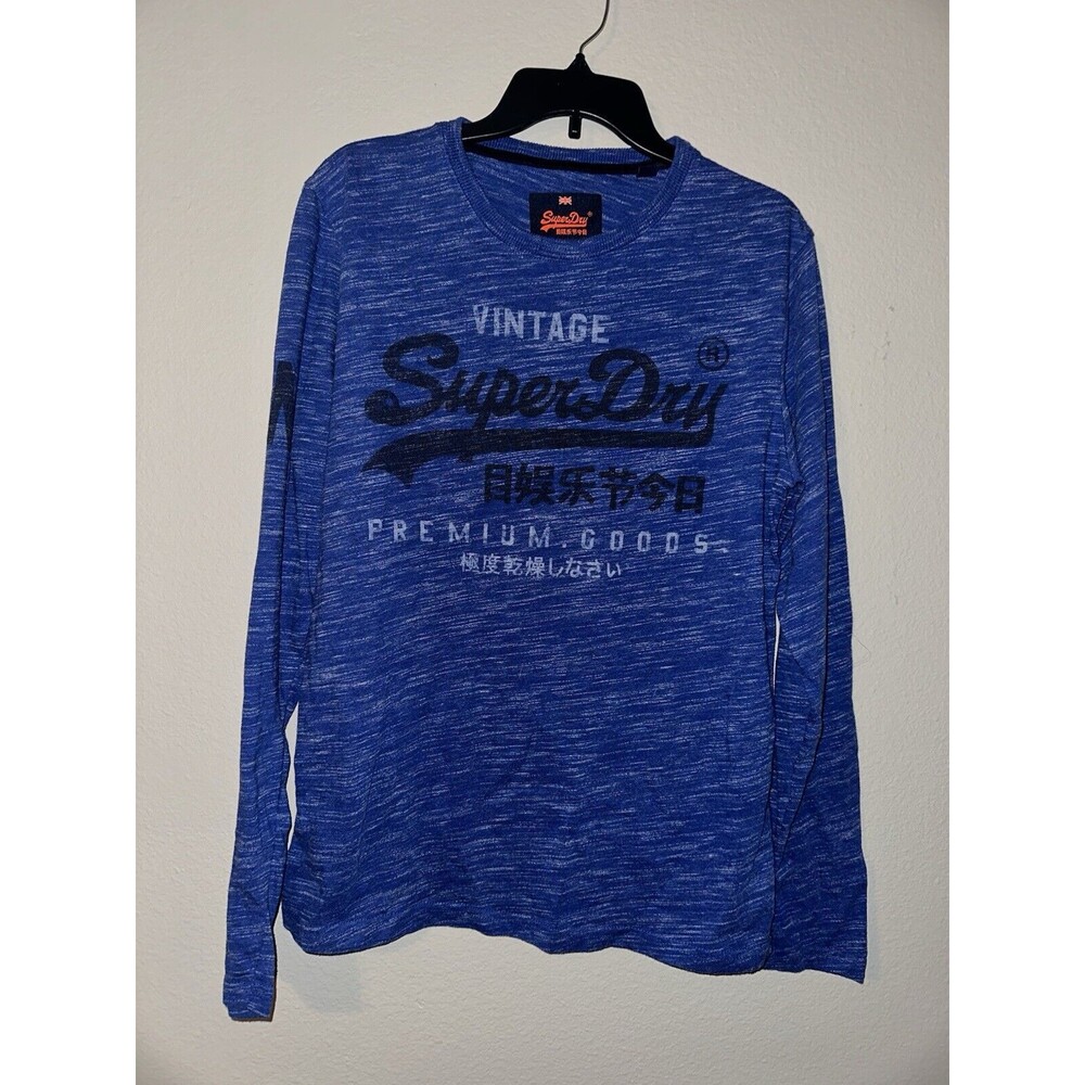 SUPERDRY Men Crew Neck Blue Jumper Pullover  Men Size XL